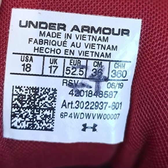 Under Armour men's size 18 sneakers - Picture 3 of 3